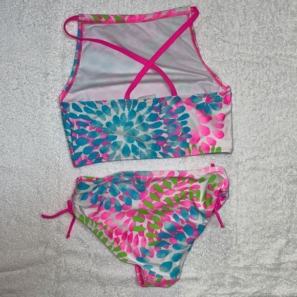 Kanu bikini.  Size girls 12.  Neon colors.  Cute suit. - Picture 2 of 5